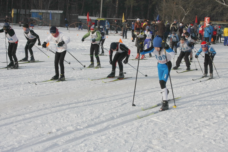 участники на лыжне